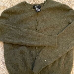 100% Cashmere Lord & Taylor Women’s Green Cardigan